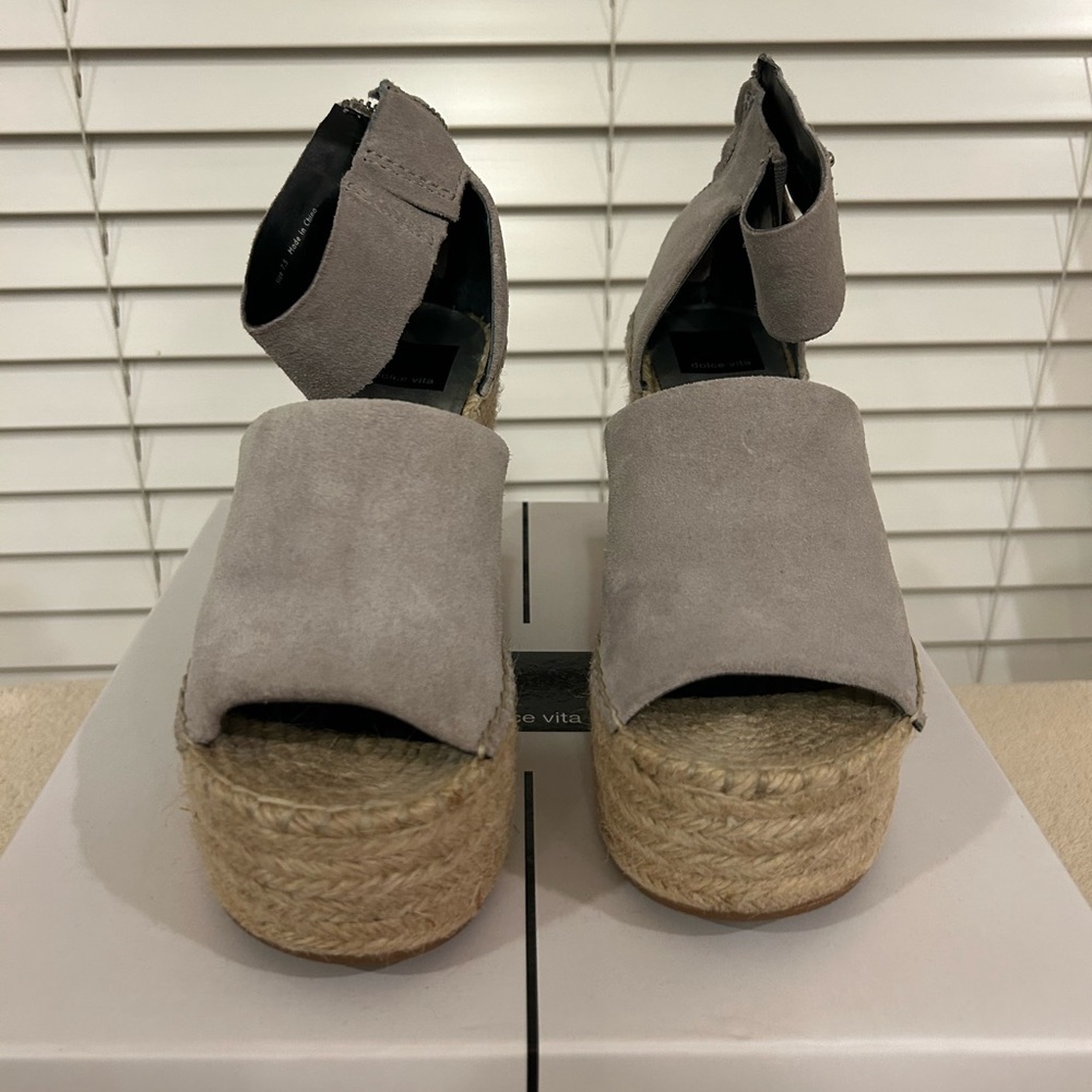 Dolce Vita Gray Espadrille Wedges